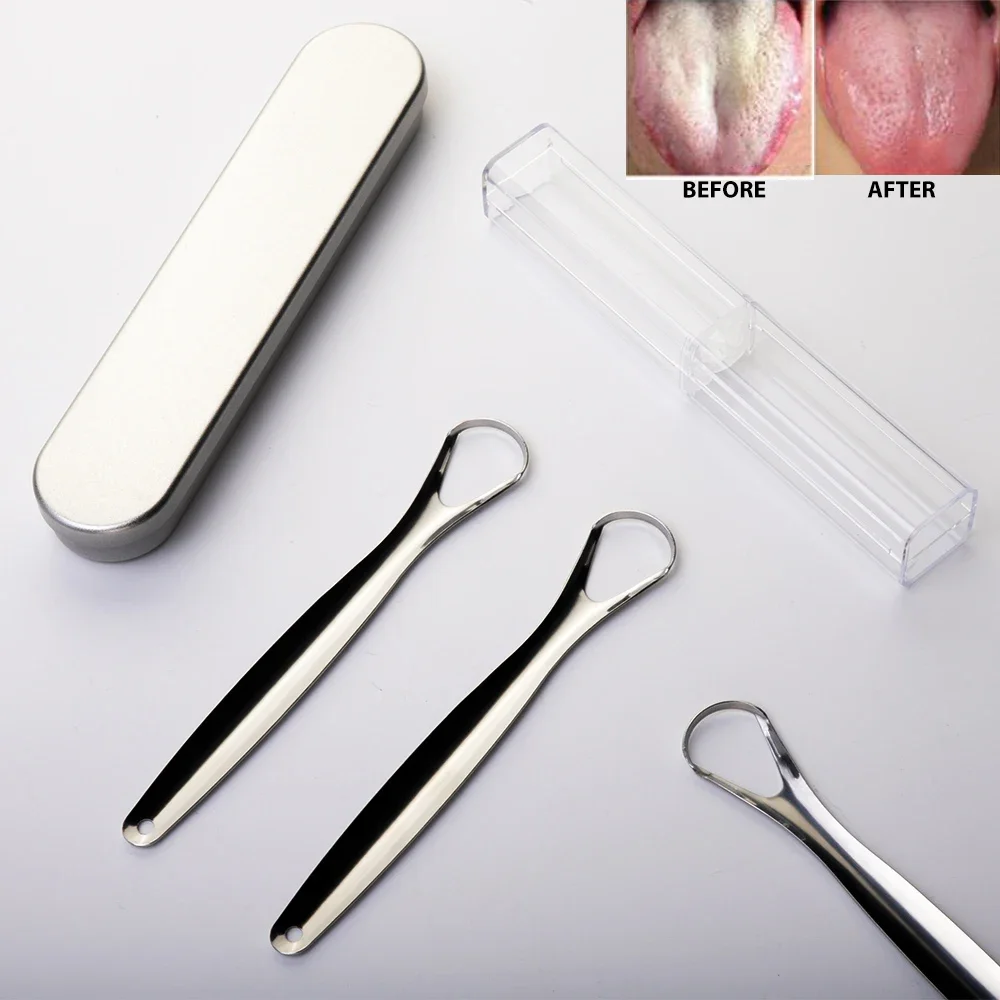 

1PC Dental Care Stainless Steel Tongue Scraper Oral Cleaner Dentist Medical Mouth Brush Reusable Fresh Breath Maker