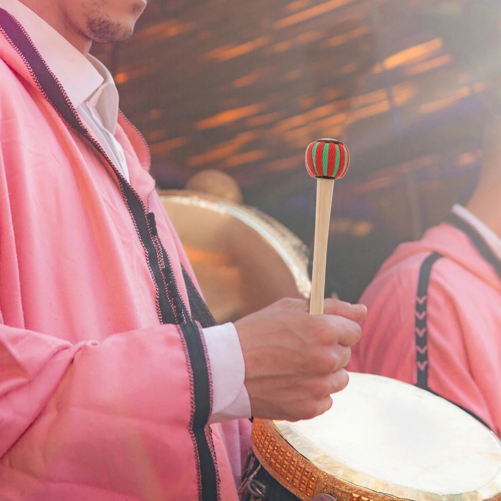 

Wooden Gong Mallet Traditional Chinese Drum Mallet Cloth Tip Lightweight Portable Drumstick For Adults Marimba Xylophone