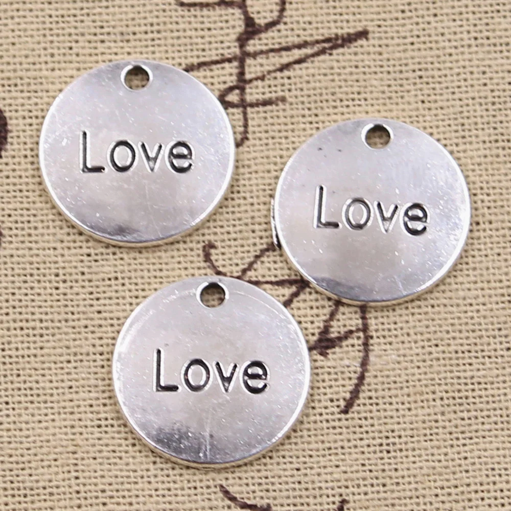 10pcs Charms Follow Your Heart Love Luck Hope Inspire 20x20mm Antique Silver Color Pendants Making DIY Tibetan Finding Jewelry