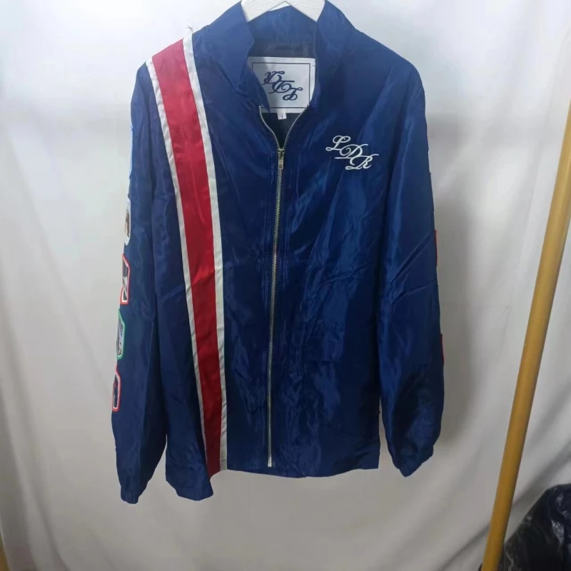 LDR-Chaqueta de carreras con parche bordado para hombre y mujer, ropa conmemorativa, azul marino, 2024