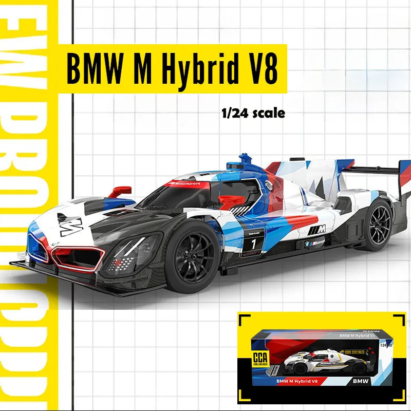 Diecast CCA 1:24 BMW M Hybrid V8 Racing Car Model Collection Miniature Voiture Home Decor Man Boy Birthday Gift Toy Vehicle