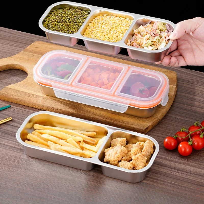 304 Stainless Steel Fresh-keeping Box Subdivided Lunch Box Creative Small Quantity Subdivided Quantitative Weight Loss Bento Box