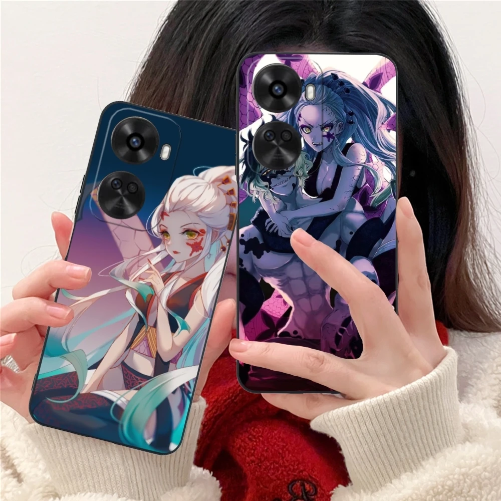 Demon Slayer Daki Gyutaro Phone Case for Huawei Nova 12 11 10 9 8 7 Pro SE 5G Black Soft Phone Cover Shell