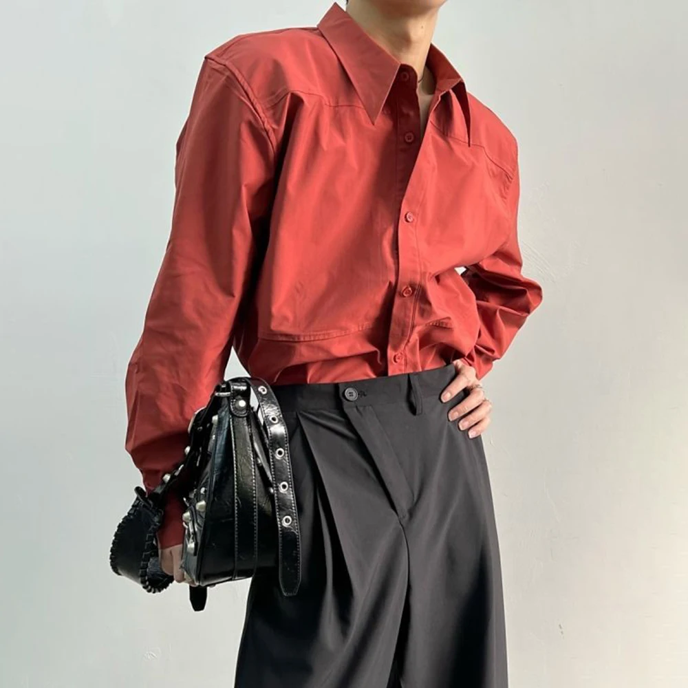 

Mens Spring Plain Oversized Shirt Streetwear Fashion Youth Outdoor Versatile Simple Long Sleeved Top Men'S Clothing 2026 New