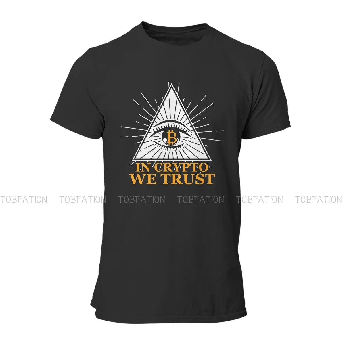 In Crypto We Trust Eyes Special TShirt Bitcoin Cryptocurrency Miners Meme Casual Polyester T Shirt Newest T-shirt For Men Women