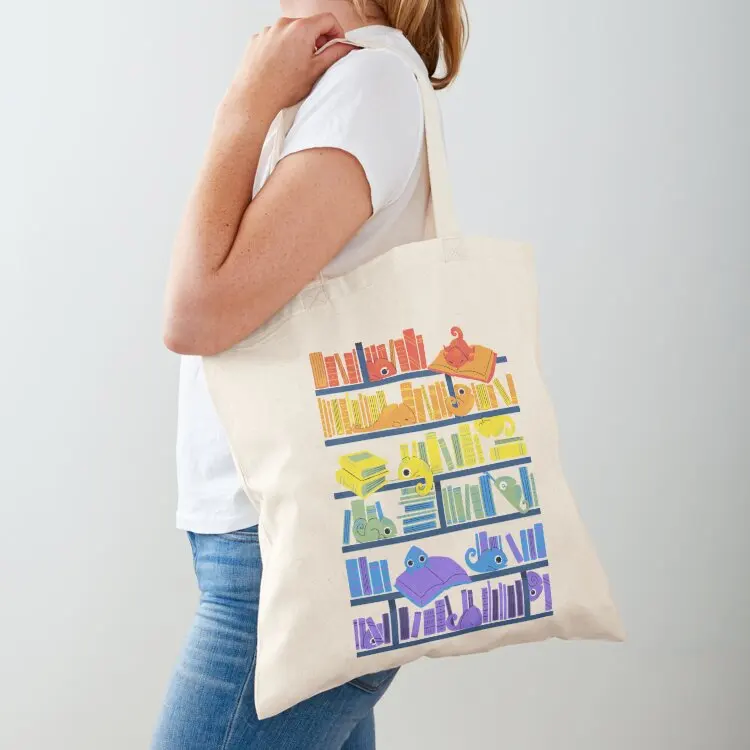 

Chameleon's Library Tote Bag free delivery bags custom canvas bag tote bags cloth bags Women's tote bag
