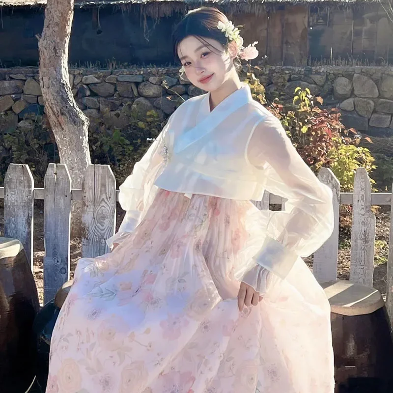 Hanbok roupas femininas traje tradicional vestido coreano modernizado melhorado tribunal coreano dança nacional cosplay vestidos hanbok한