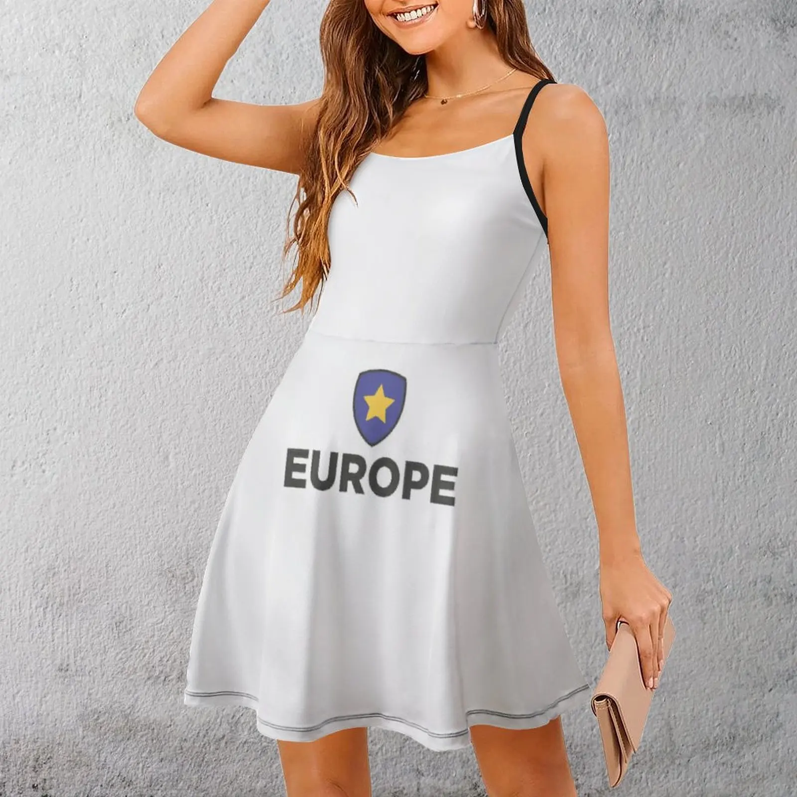 The Union Flag of Europe  Tapestry Cute Sexy  Woman's Dress Women's Sling Dress Funny  Clubs Dresses