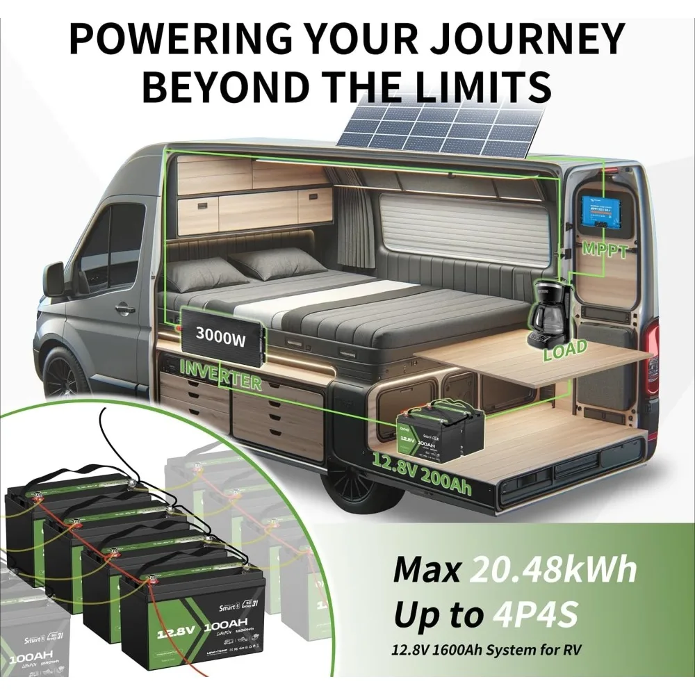 12V 100Ah LiFePO4 Battery, Lithium Battery 100A BMS, 10 Years Lifetime 15000+ Deep Cycles,for Marine, RV, Trolling Motor