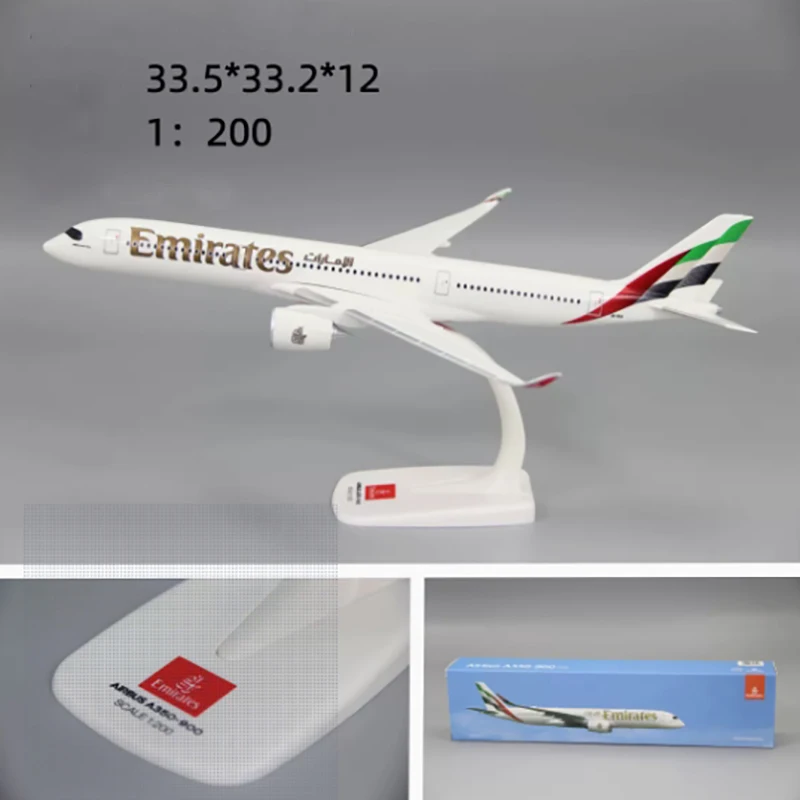 1/200 Scale A350 A350-900 UAE Airline Aircraft Plastic ABS Assembly Plane Model Airplanes Model Toy For Collection