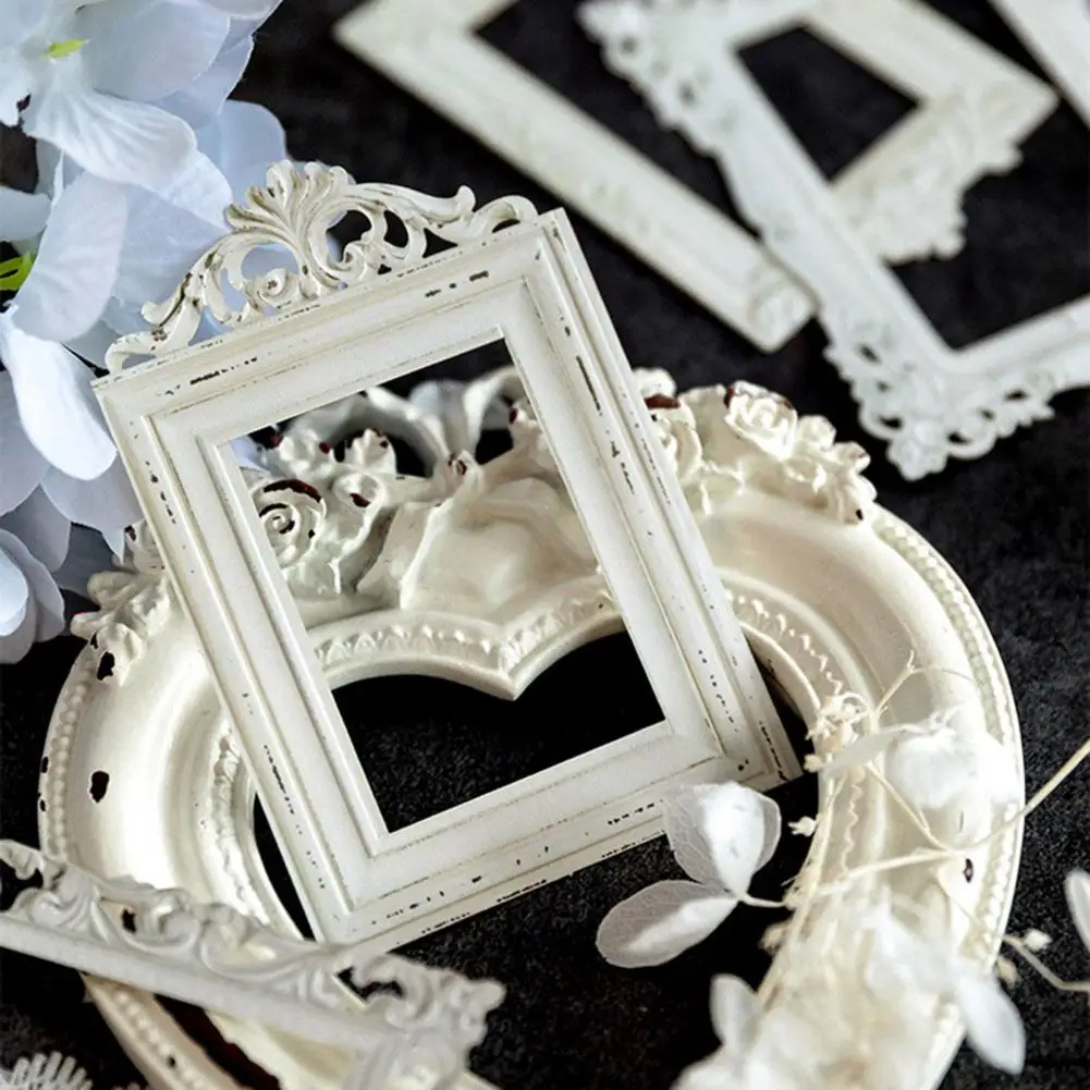 5Pcs Embossed Sticker Retro Style Hollow Design Scrapbooking Supplies Frames DIY Lace Crafting Kit Picture Frame