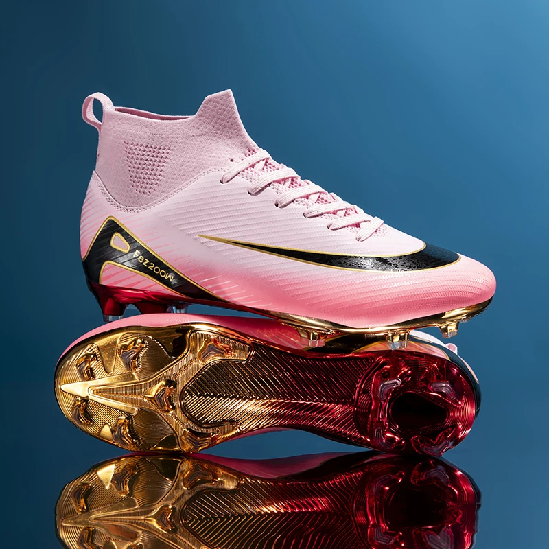 

Men Sport Soccer Shoes Ultralight Cleats Professional Football Boots Non-Slip Outdoor Long Spikes Comfortable Grass Adult Cleats