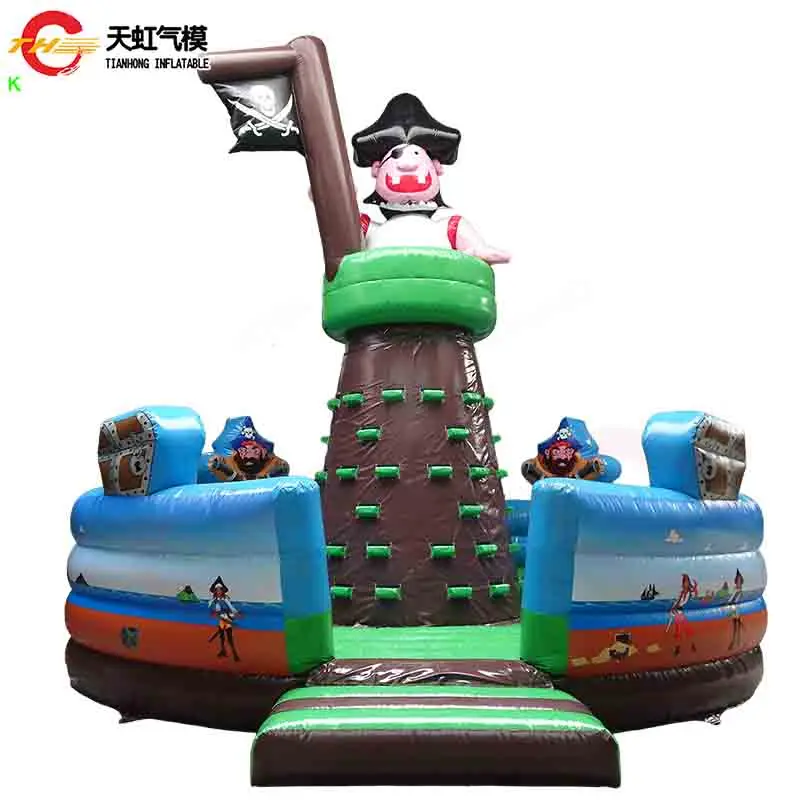 상업용 대형 에어바운스 등반벽 놀이터 해적 테마 에어바운스 클라이밍 챌린지 게임