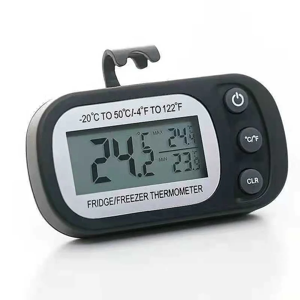 For Refrigerator Thermometer Digital LCD Display for Cooling Temperature Control 20C to 50C Dual Unit Switch Black White