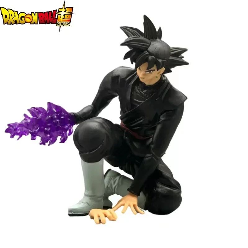 

13CM Anime Dragon Ball Squat Black Son Goku Super Saiyan Kakarotto PVC Action Figure Collectible Model Toy OPP