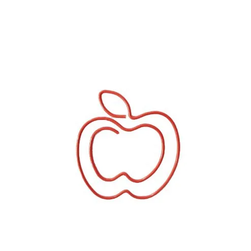 30/50pcs Kawaii Apple 모양 사진 티켓 종이 클립 금속 책갈피 장식 메모 편지 바인더 종이 클립 Office 편지지