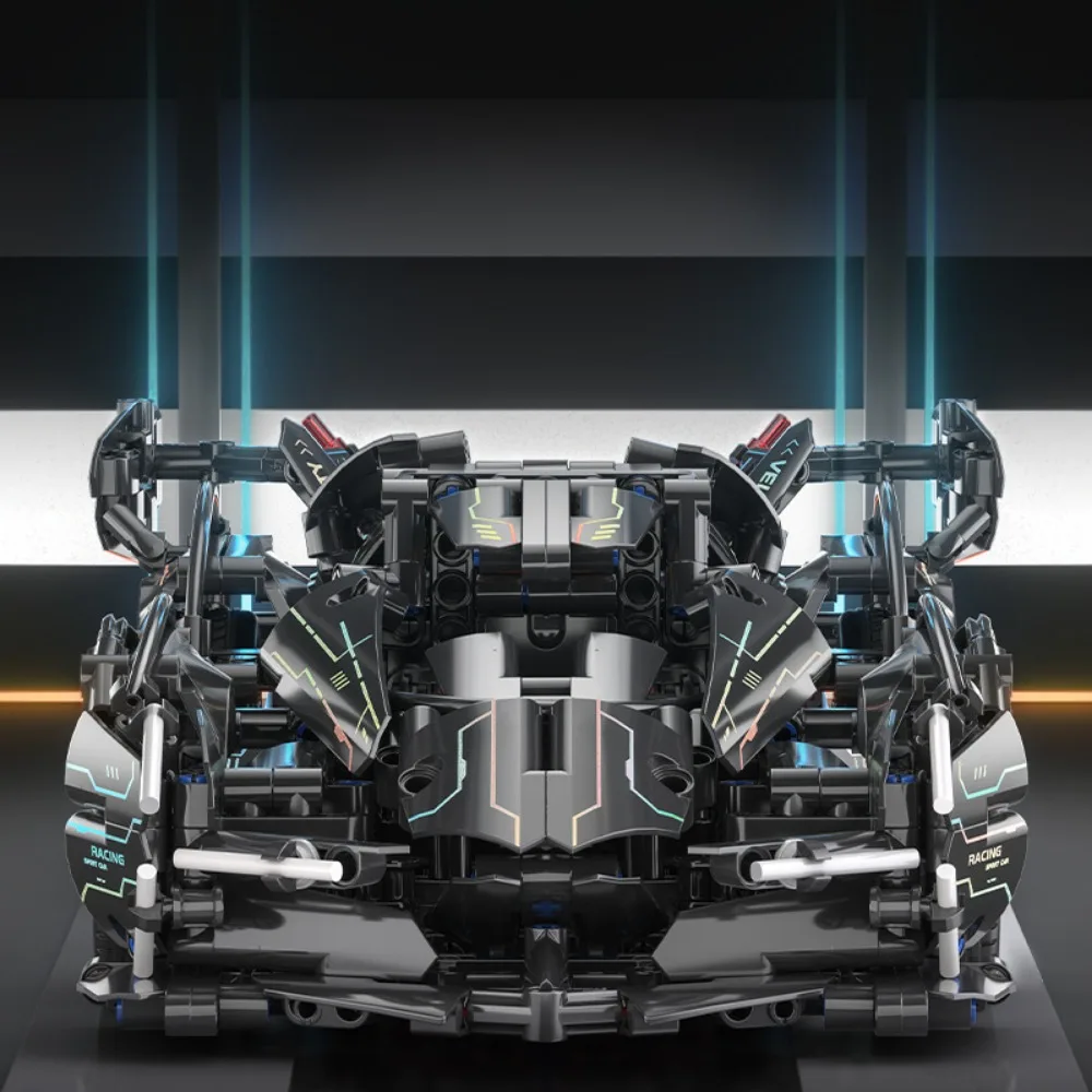 مكعبات بناء سيارة رياضية فائقة السرعة تقنية 1:14 تجميع ألعاب الطوب الخارقة ذاتية الصنع لهدايا عيد الميلاد للأطفال والكبار