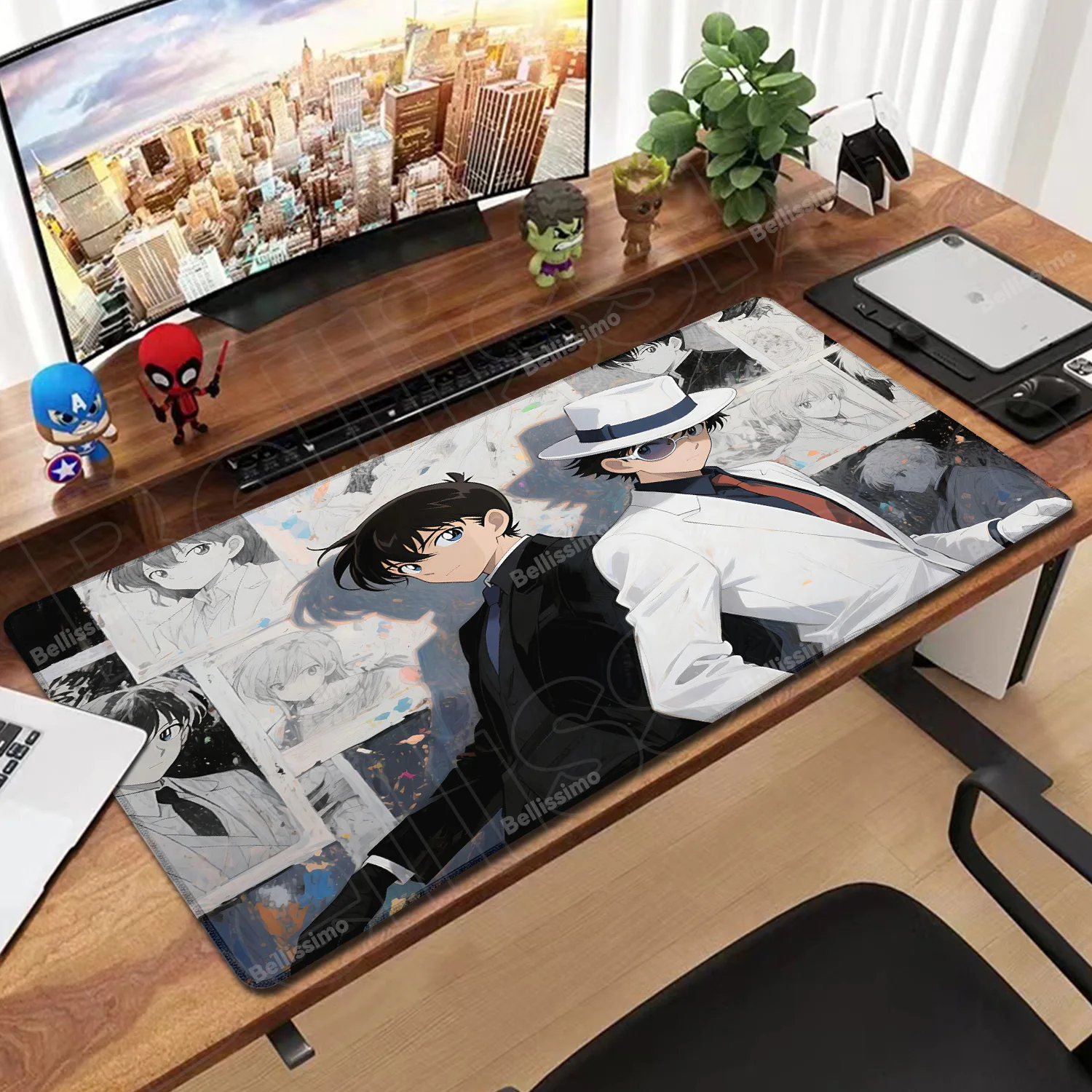 

Cute anime Detective Conan Mousepad HD Printing Computer Gamers Locking Edge Non-slip Mouse Pad XXL90x40cm Keyboard PC Desk Pad