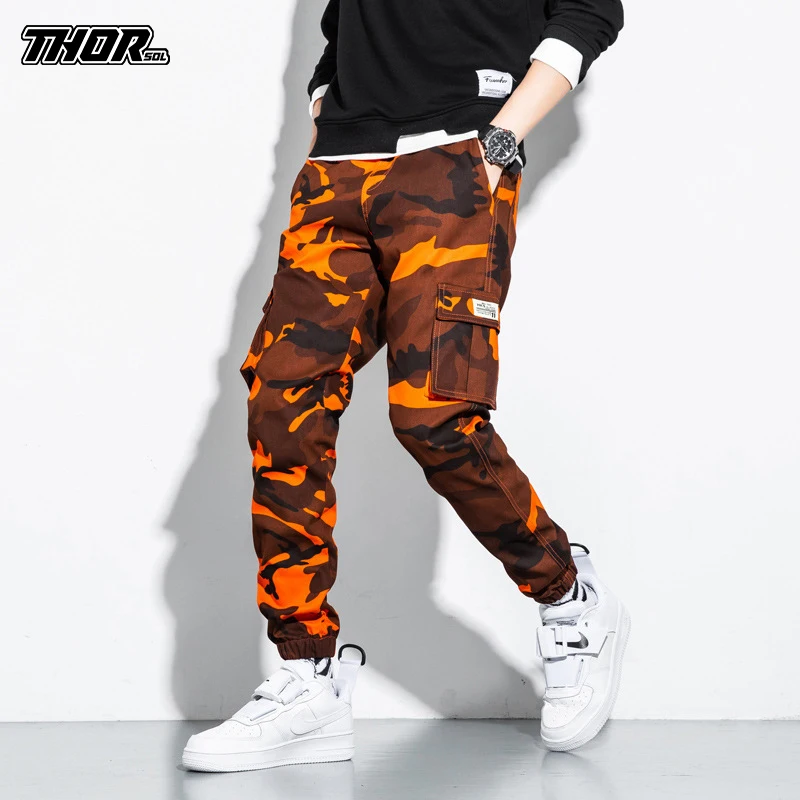 AliExpress THORSOL Orange Camouflage Cycling Trousers Men Mountain Bike Pants Off-Road Downhill Long Pants Cargo Clothing Ropa Enduro Mtb