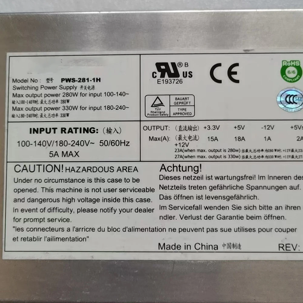 Desktop Power Supply For PWS-281-1H 280W