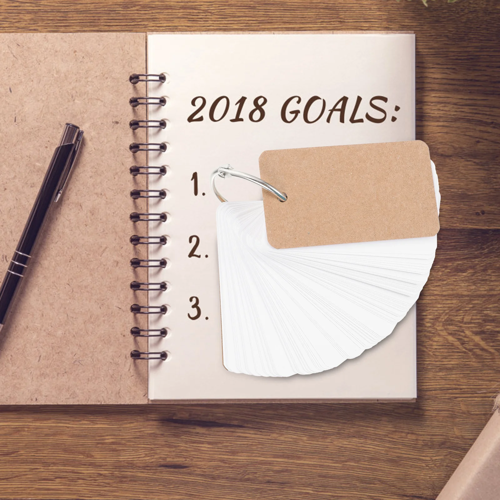 

4 set Memory Blank 4 Sets Thick Card Stock Rounded Edges Learning Flash For School Office Studying Portable Index Cards Hole