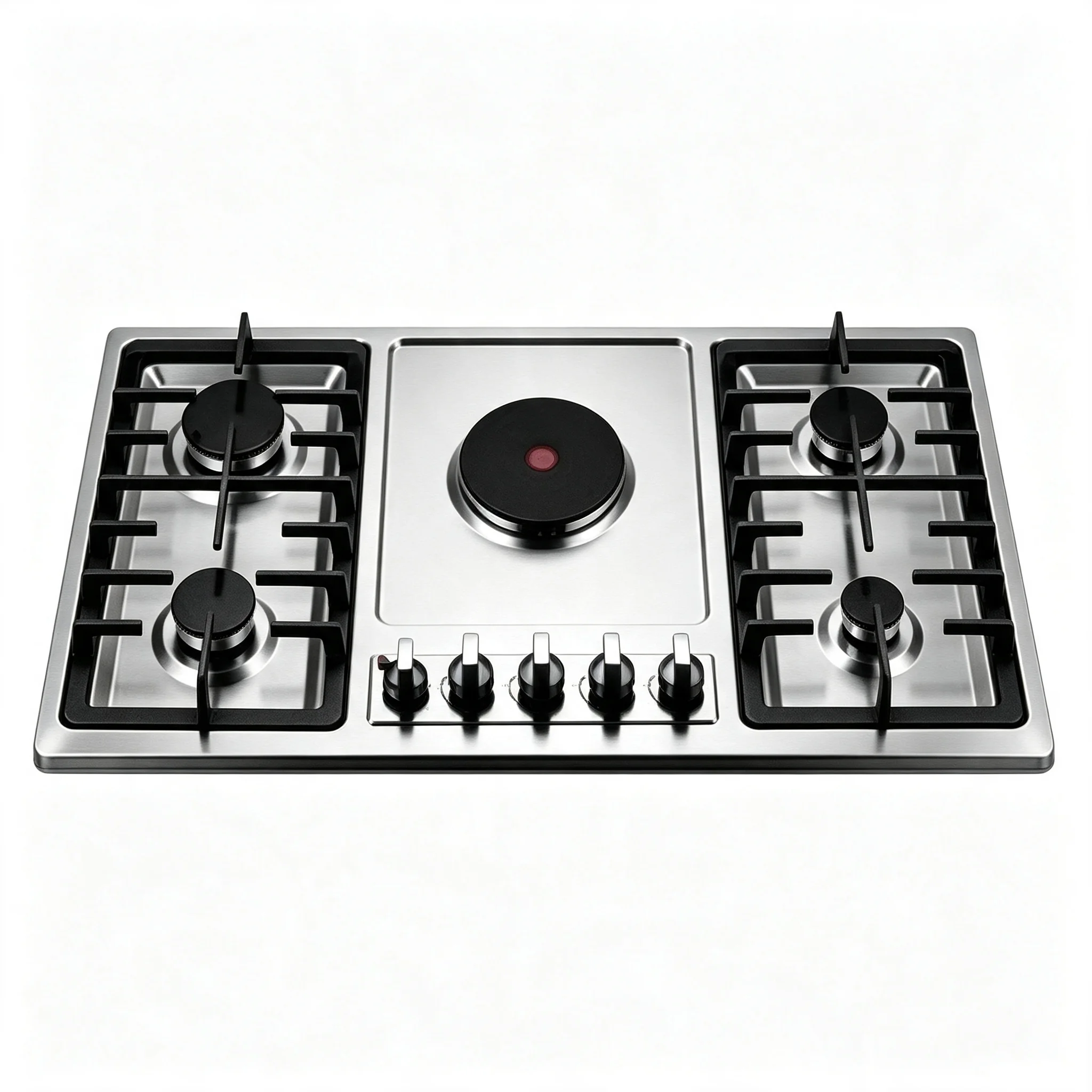 30 Inch Gas Cooktop 5 Burners Built-in Stove Cooktop Stainless Steel  Hob With Electric Infrared Coil Stove