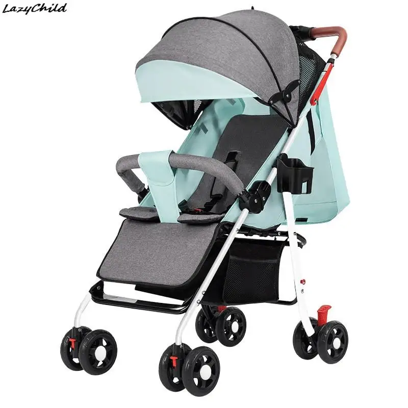 Lightweight Baby Stroller Accessories Babies Foldable Sitting Lying 3 In 1 Four Wheeled Cart One Click To Retract Drop Shipping