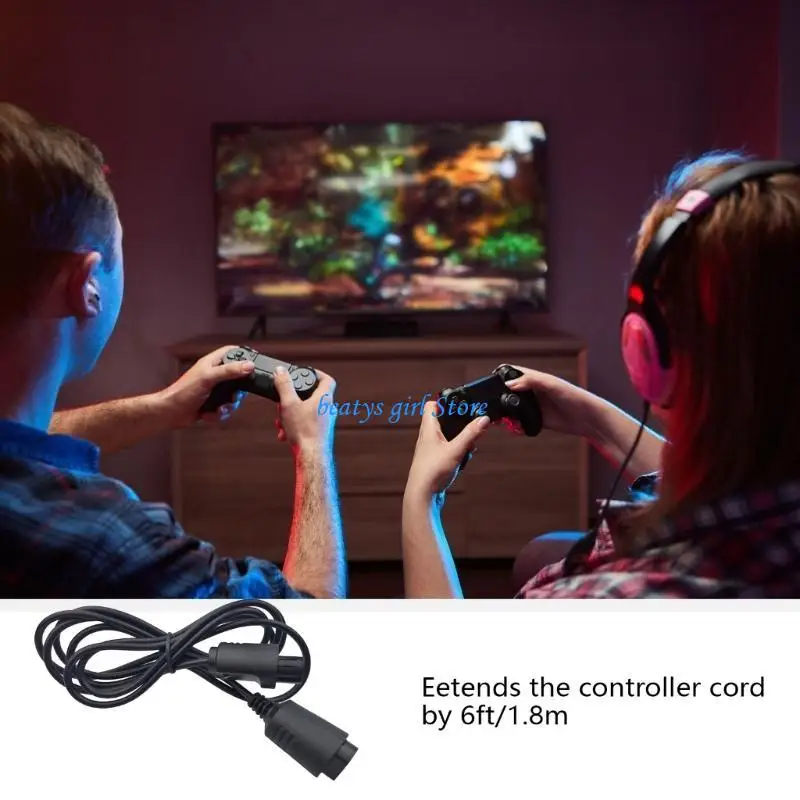 C7AB 1.8m Flexible Wire Extending Cord Gamepad Extension Cable Game Accessory for N64