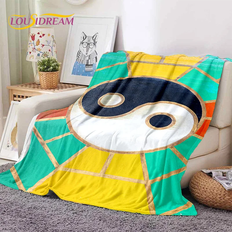 Nature Yin Yang Chinese Tai Chi Bagua Soft Flannel Blankets,Throw Blanket Comfortable Blanket for Picnic Beds Home Bedroom Gift