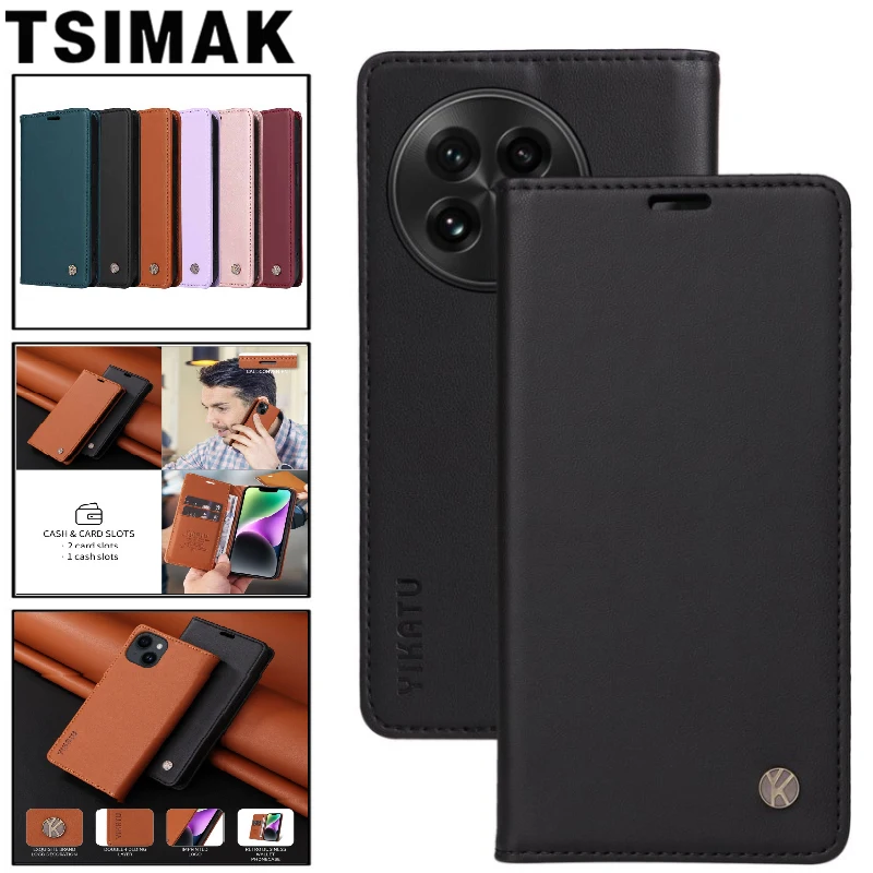 Starke Magnet Ledertasche Für Oneplus 12 13 12R 13R 13T One plus 13 R 1 + 13 OnePlus 13 Business Flip Wallet Karte Telefon Abdeckung