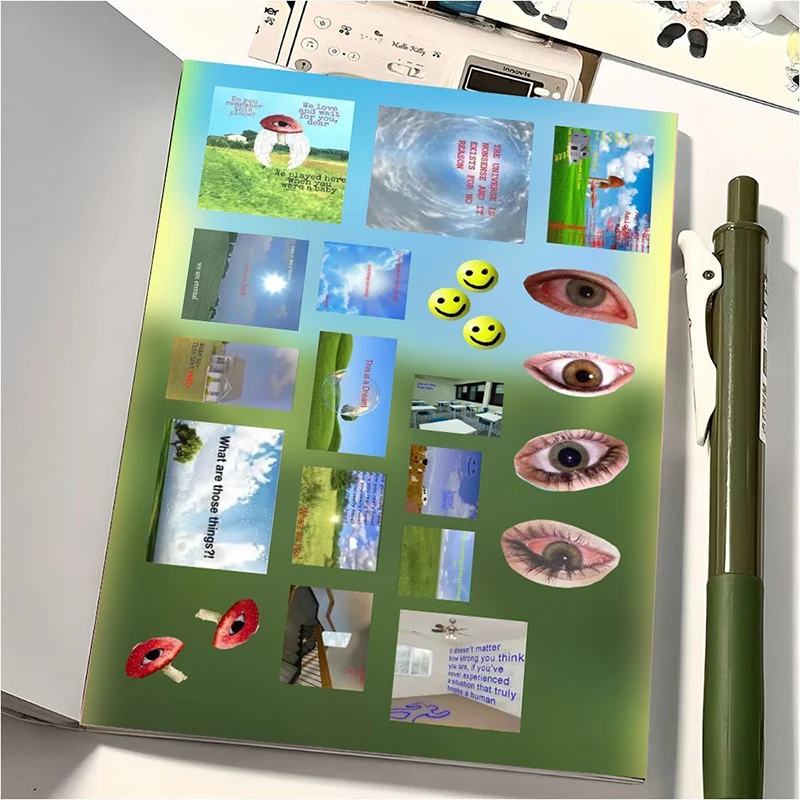 8/16 Sheets DIY Decoration Y2k Gen Z Electronic Memories Style Retro Dreamcore Collages Journals Diary Scrapbook Stickers