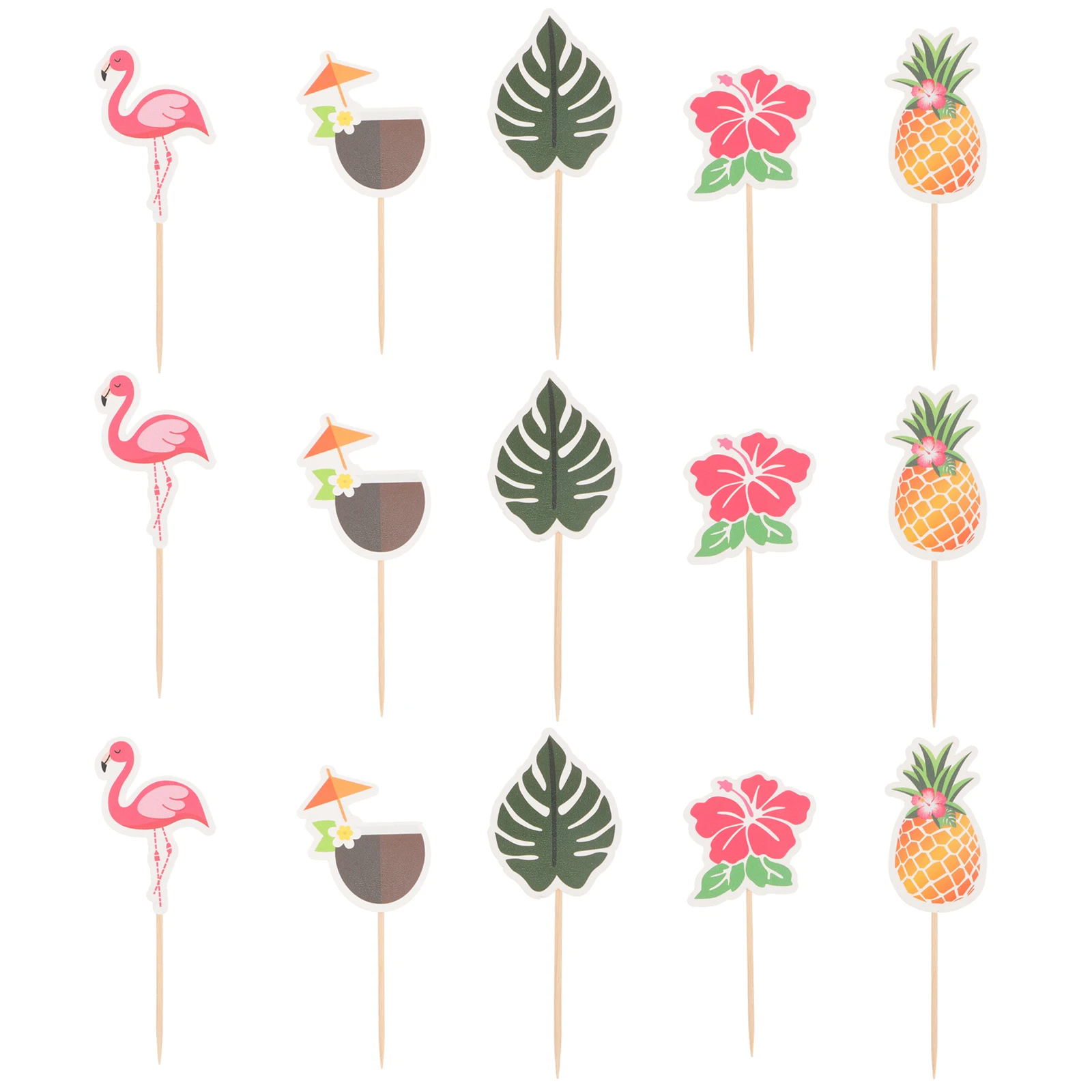 

72pcs Cake Insert Paper Bamboo Picks for Birthday Party Decoration Supplies Cake Decorations Dessert Accessories