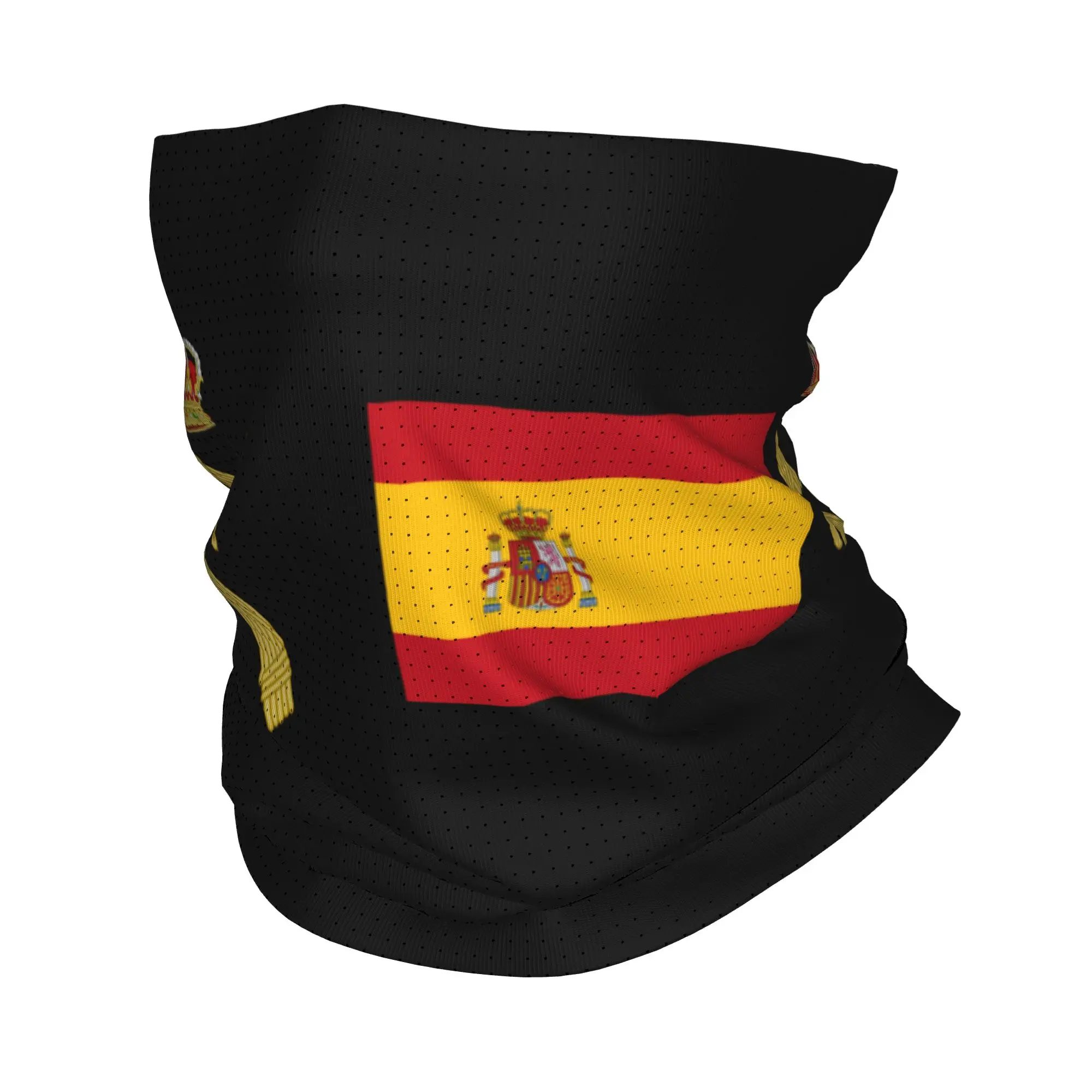 Flag Of Spain Plus Emblem Civil Guard Bandana Winter Neck Warmer Women Windproof Wrap Face Scarf for Hiking  Gaiter Headband