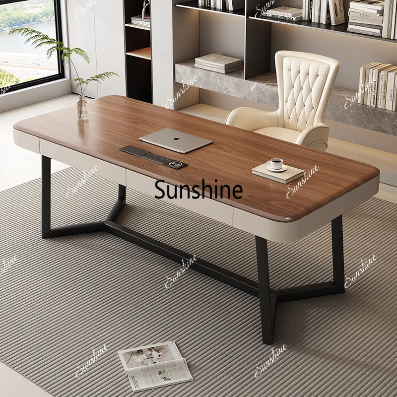 Italian minimalist solid wood modern minimalist light luxury boss desk