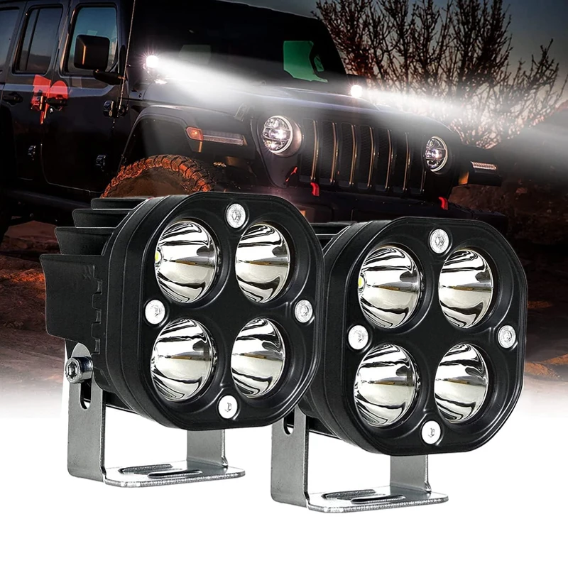 

3 Inch Led Work Light Bar12V-30V Square Spotlight Flood Beam Motorcycle Driving Lights For Offroad Tractors Truck Car Fog Lamp