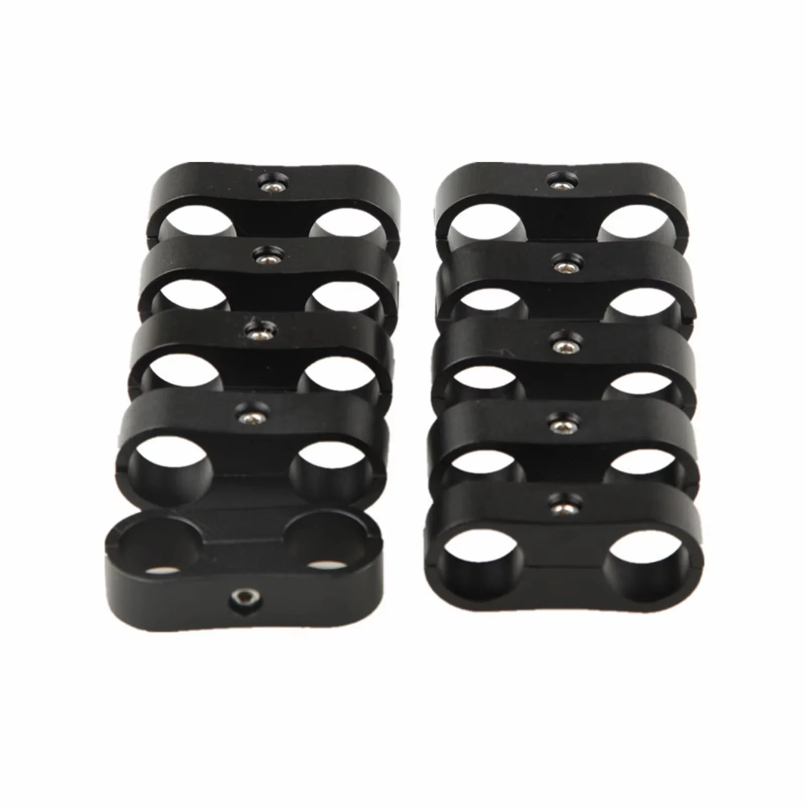 10PCS Billet Oil Fuel Water Hose Tube Universal 3AN 6AN 8AN 10AN 12AN 14AN Seprator Divider Clamp Aluminum Line Separator Kit