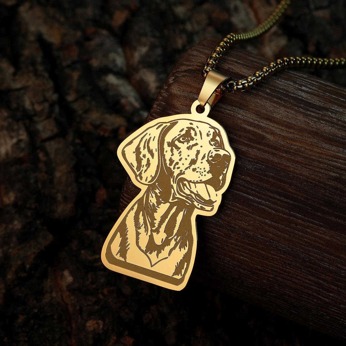 QIAMNI  Vizsla Dog Necklace Pendant Stainless Steel Fashion Pet Memorial Memory Inspired Animal Jewelry Women Men Child Gift