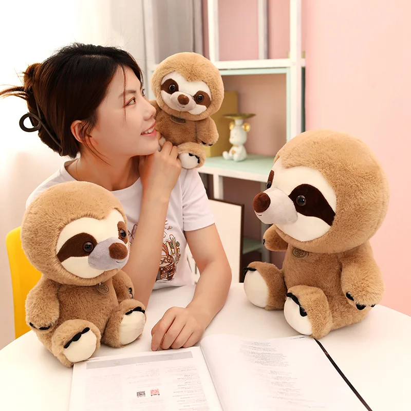 New 22/26/35cm Cute Sitting Sloth Plush Toy Kawaii Stuffed Animal Doll Baby Pillow Kids Girls Birthday Christmas Gift