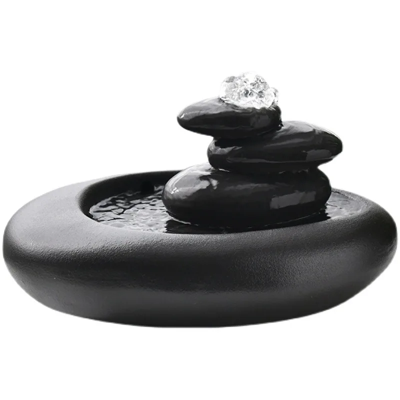 

Ceramic water ball fountain ornament, book desktop decoration