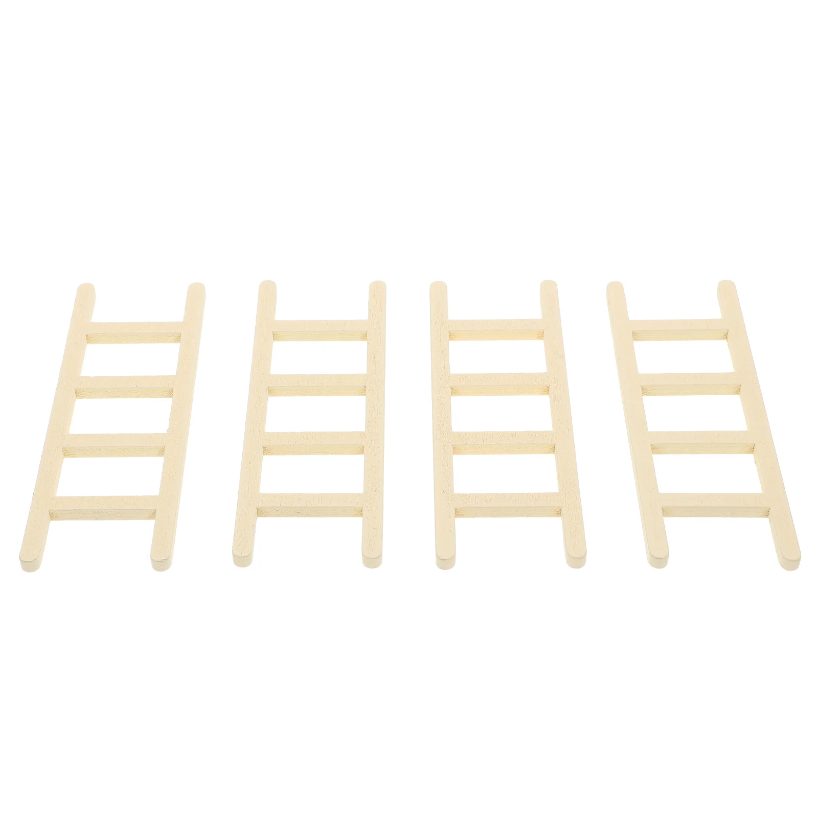 4 Pcs Mini Ladder Desktop Decor Adornment Decoration Furniture House Supply Wood Ornament Wooden Creative