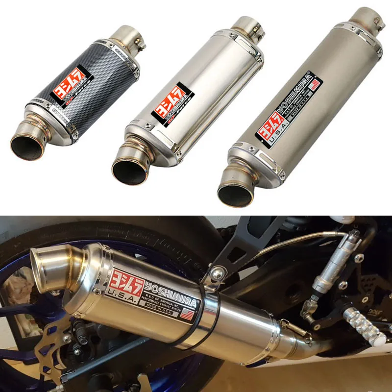 51mm Universal Motorcycle Exhaust Muffler Yoshimura Escape Moto DB Killer For Yamaha PCX125 NMAX155 FZ1N Z900 S1000RR CBR500R R6