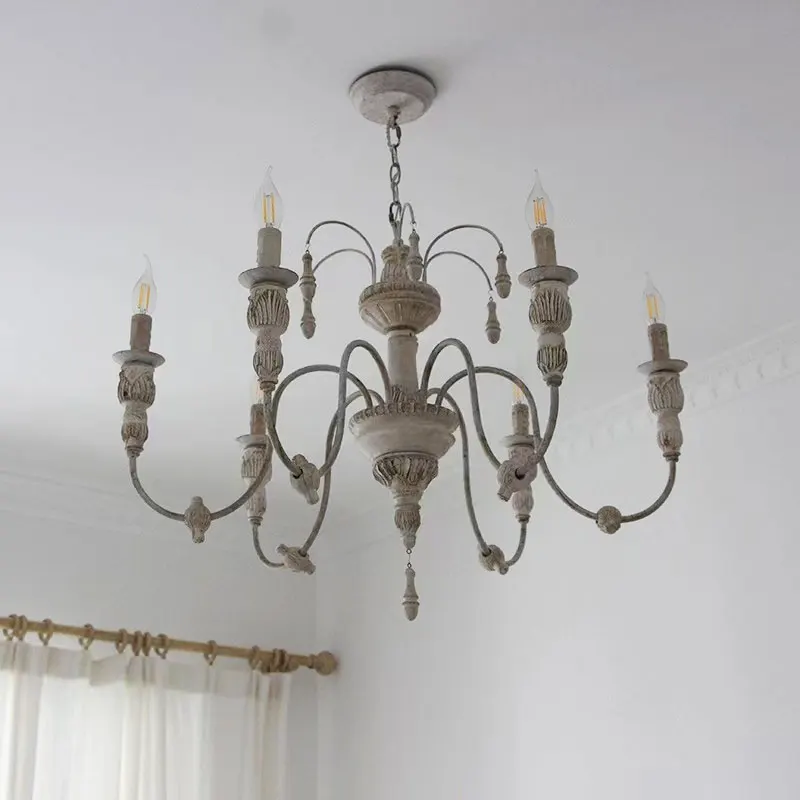 الأمريكية الرجعية الفرنسية الخشب الثريا الأوروبية مطعم الإقامة غرفة نوم ديكور ضوء غرفة المعيشة المطبخ قلادة مصباح