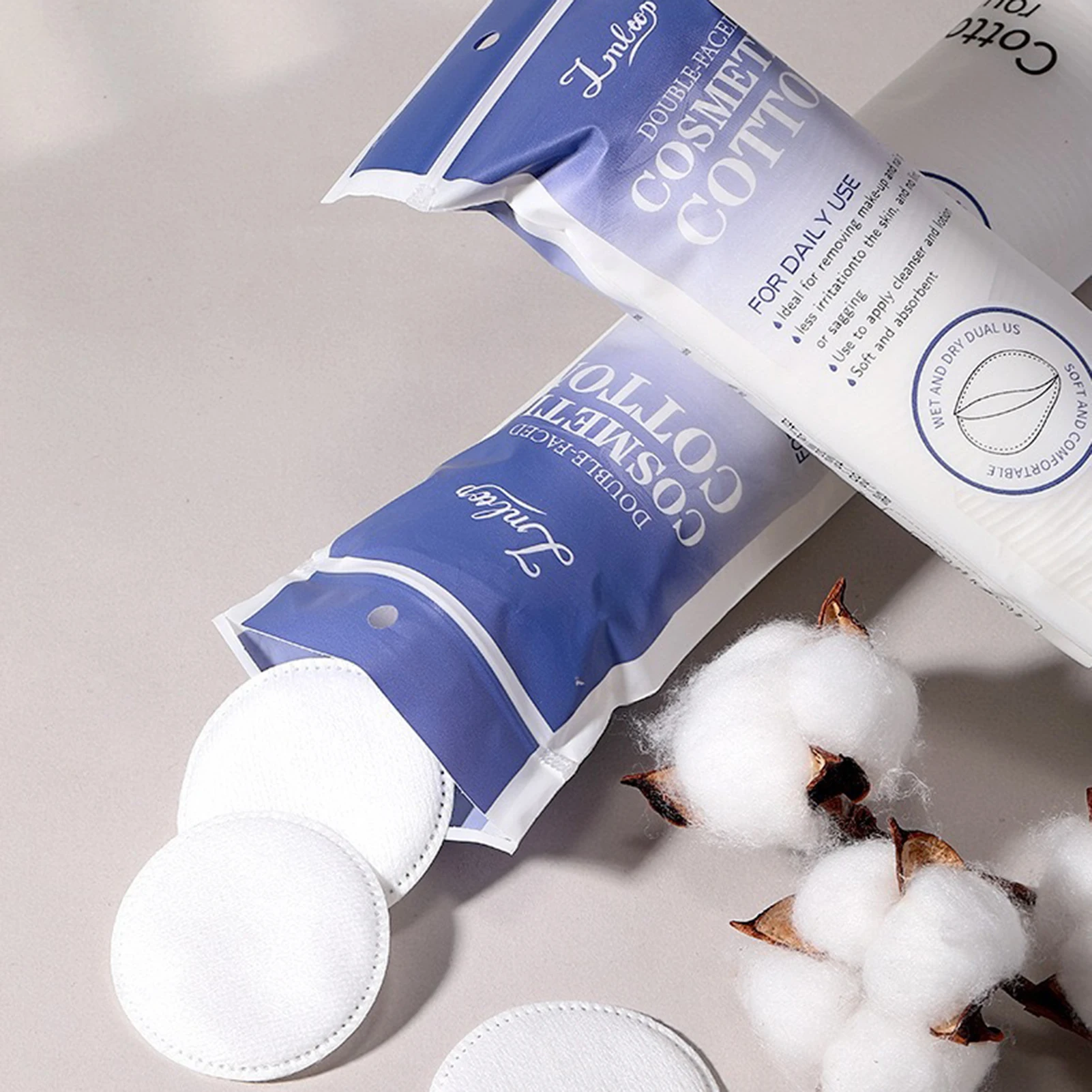 وسادات قطنية مستديرة لإزالة المكياج، أقمشة ناعمة صديقة للبشرة، وسادات قطنية لفرش المكياج وأحمر الشفاه #2