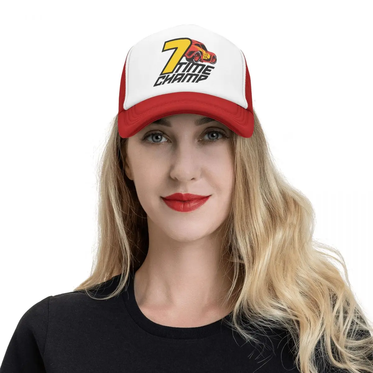 Cars 3 Lightning McQueen 7 Time Champ Trucker Cap Popular Dad Hat Trucker Hat Trucker Cap Snapback Caps Mesh Baseball Caps images - 6