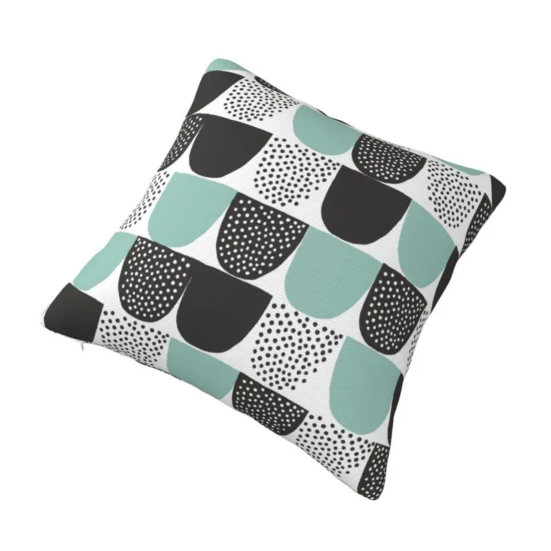 Custom Nordic Sugar Green Cushion Cover for Sofa Soft Circular Art Pattern Pillow Case