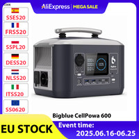 Bigblue CellPowa 600 Portable Power Station, 537Wh 600W Outdoor Generator, LiFePO4 3500+ Cycle, 0-80% in 1.6Hrs, 2*AC, 2*DC