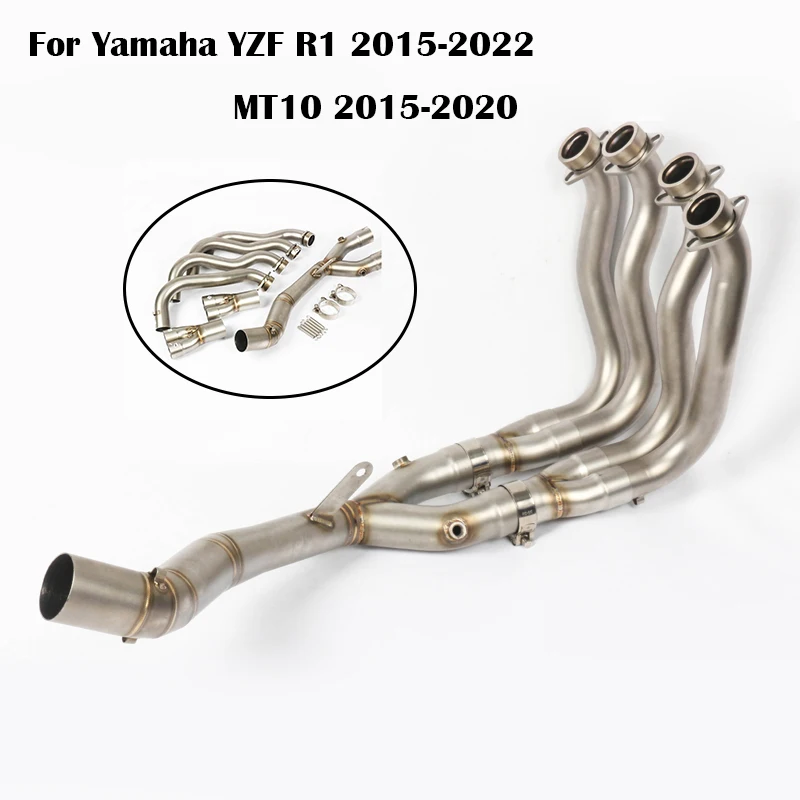 

For Yamaha YZF R1 MT10 2015-2022 Motorcycle Exhaust Front Connect Header Link Pipe Stainless Steel Slip On 61mm Muffler Escape