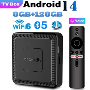 2025 New Q7 Smart TV Box Android14 Allwinner H313 8G+128GB ROM Dual-Band WiFi 6 Bluetooth 5.2 Google Voice Remote Media Player