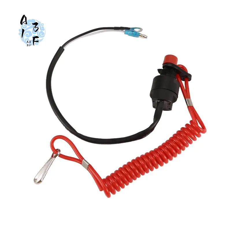 

A13F-Boat Motor Emergency Kill Stop Switch For Yamaha /Tohatsu Outboard Stop Kill Switch Cut Off Switches With Safety Tether Lan