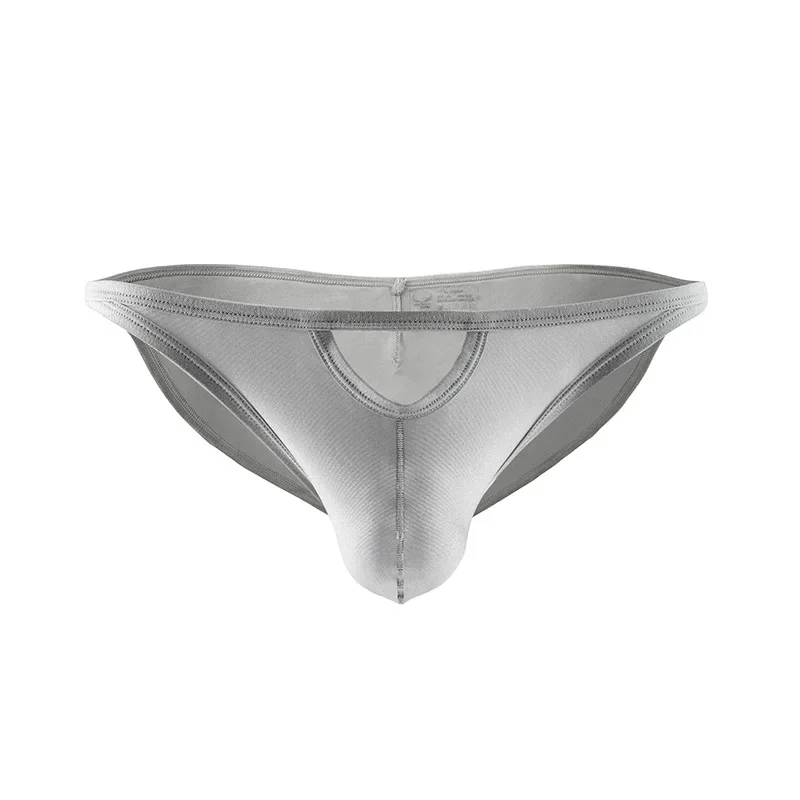 

Men's Bulge Briefs Gays Sexy Low Waist U Convex Pouch High Fork Underwear Solid Color Nylon for Men Erotic Front Hole Underpants